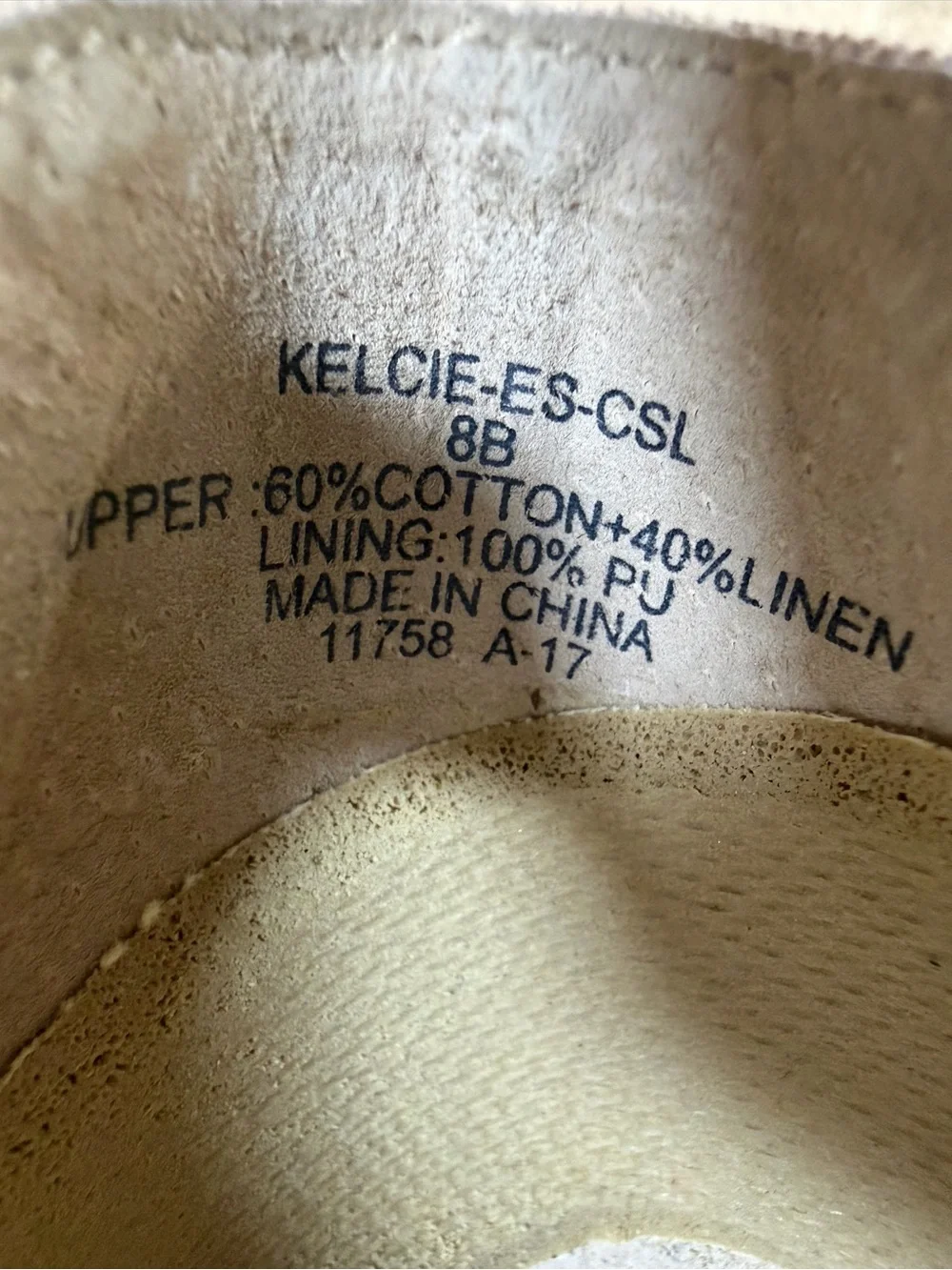 Lauren Ralph Lauren Kelcie Espadrille Wedge Sandals Beige Linen Zip Front SZ 8B